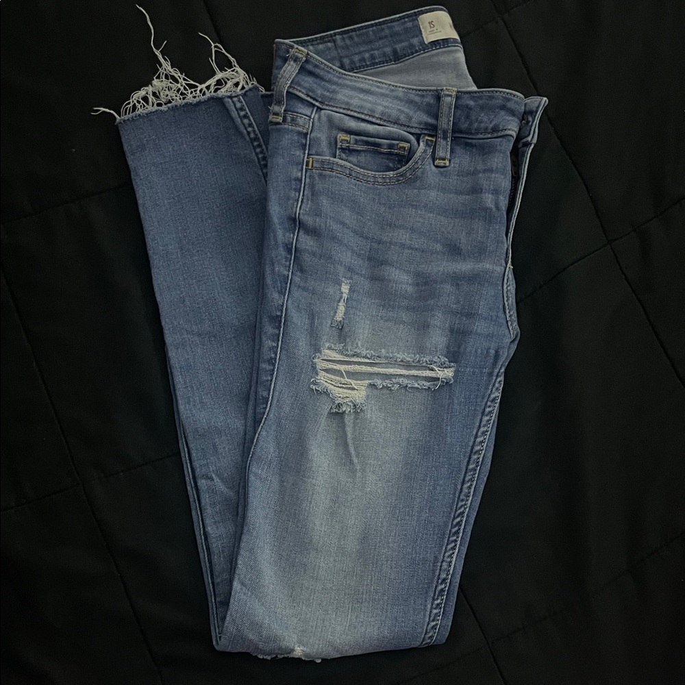 Hollister Light Blue Distressed Skinny Jeans